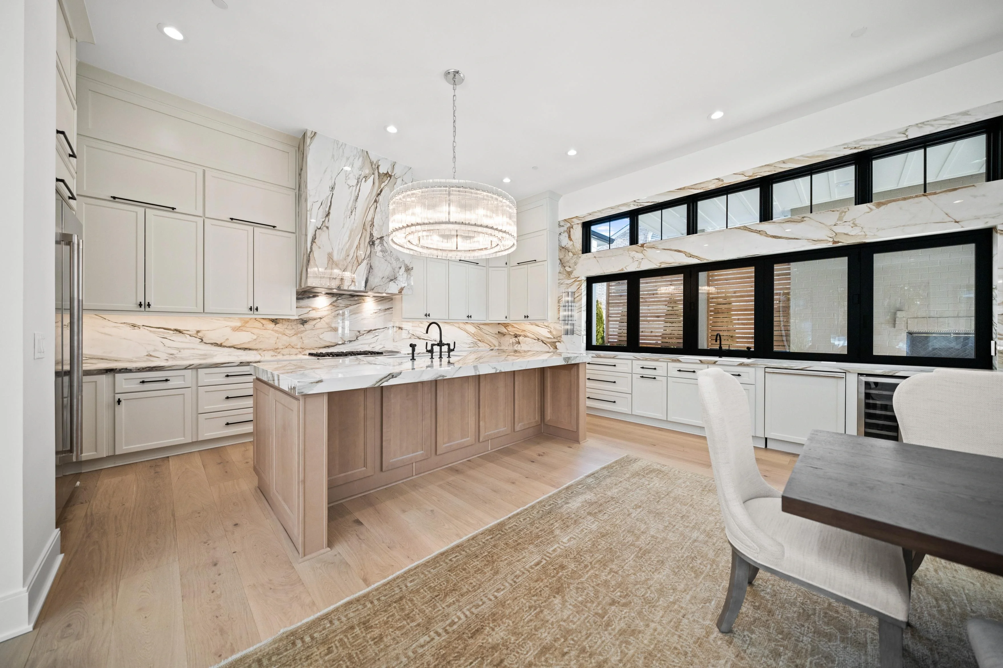 Luxury kitchen with marble island in Bethesda property