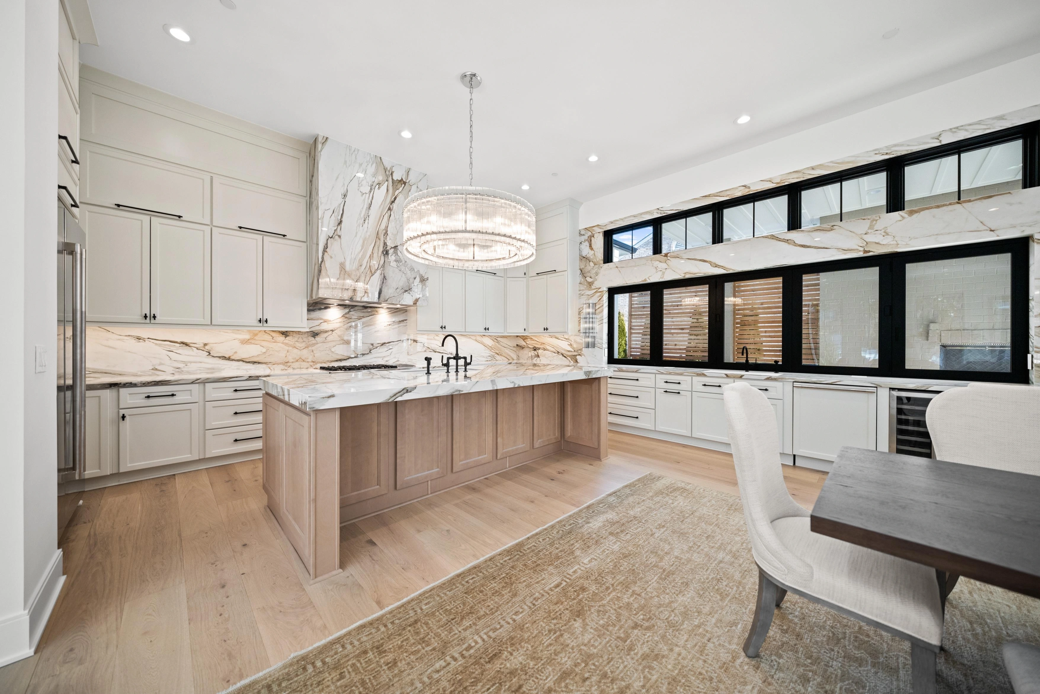 Luxury kitchen with marble island in Bethesda property