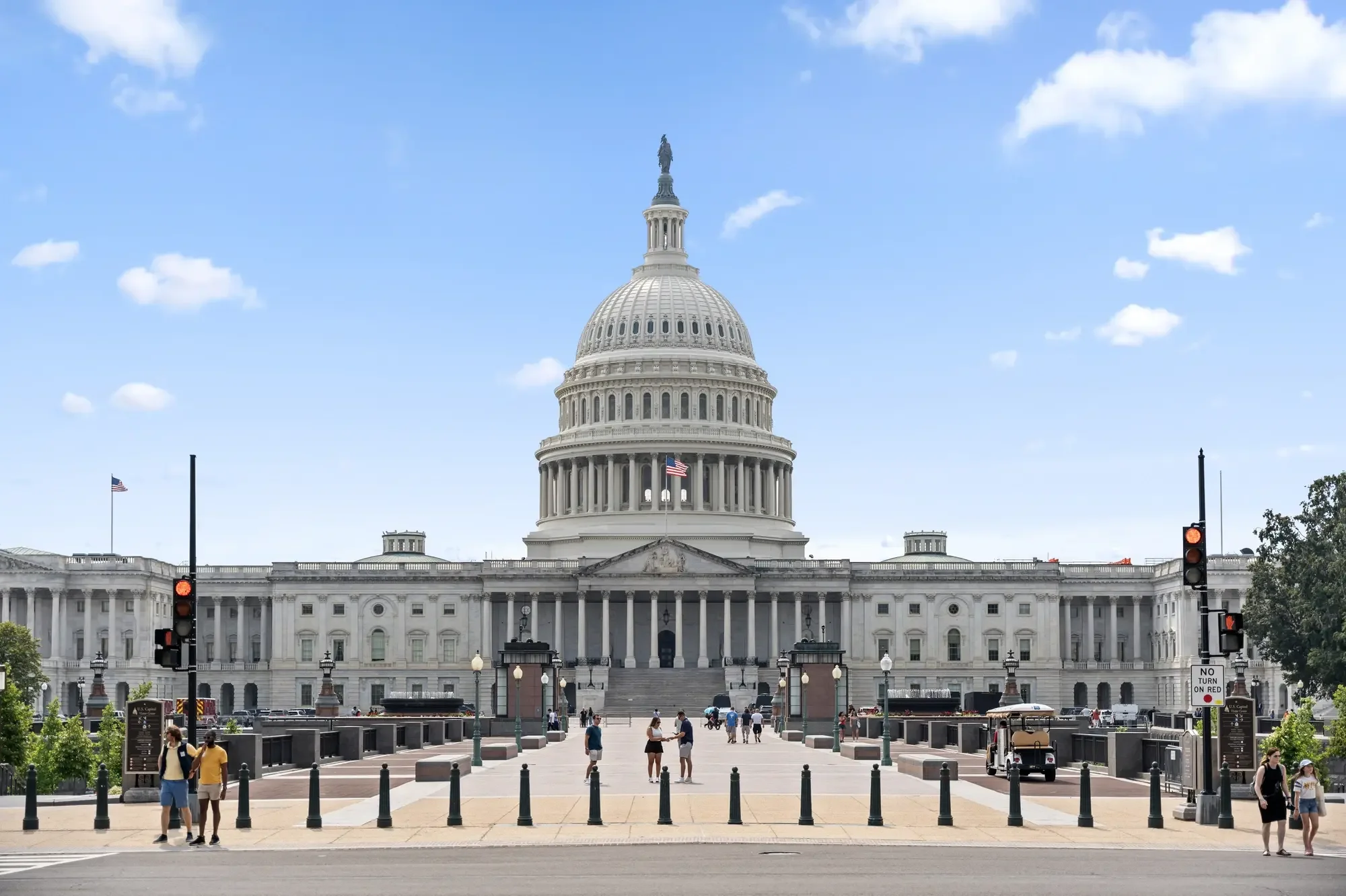 US Capitol dome from the plaza on a clear day, Washington, DC