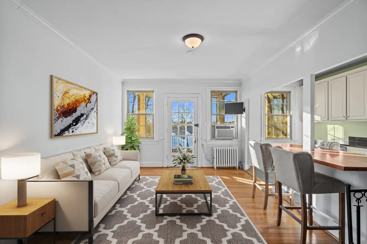 Furnished living room — after virtual staging by Umedia