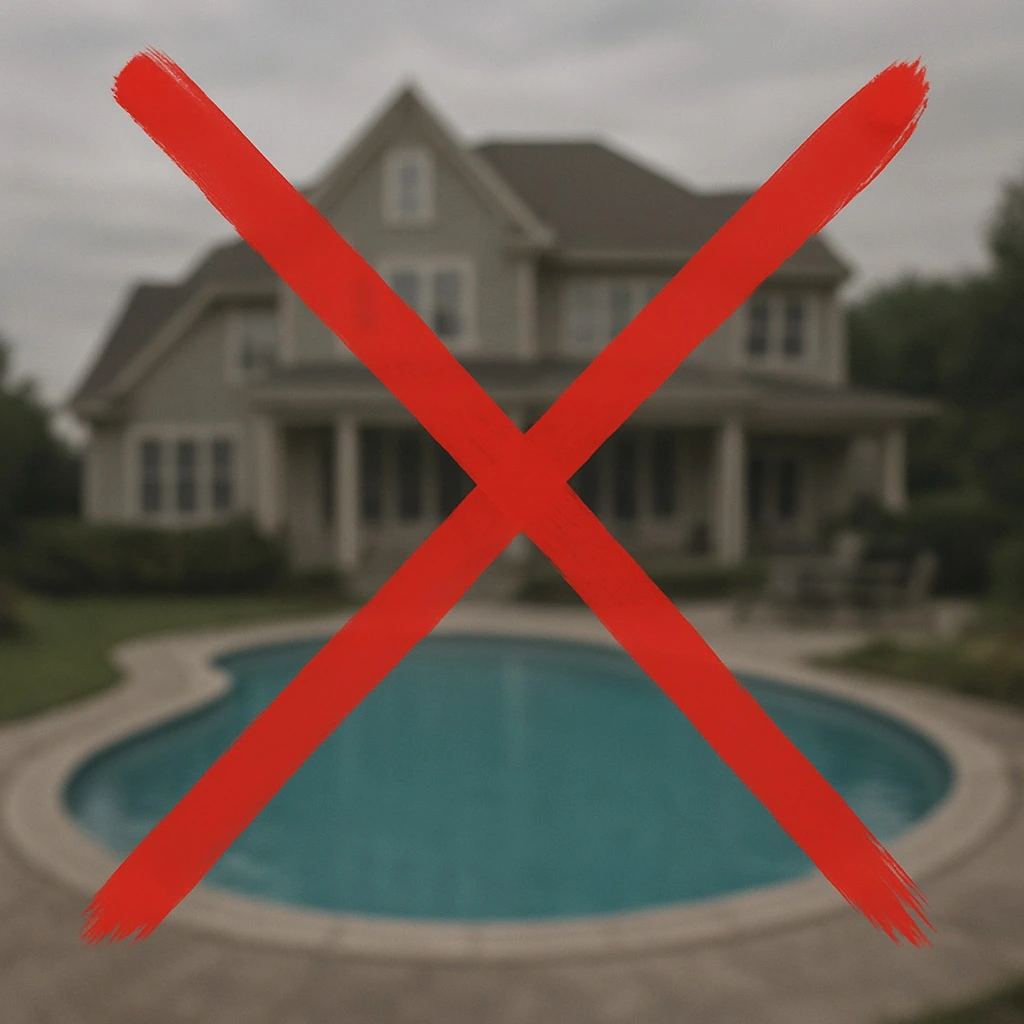 Dark, blurry smartphone photo of a house — example of poor real estate photography